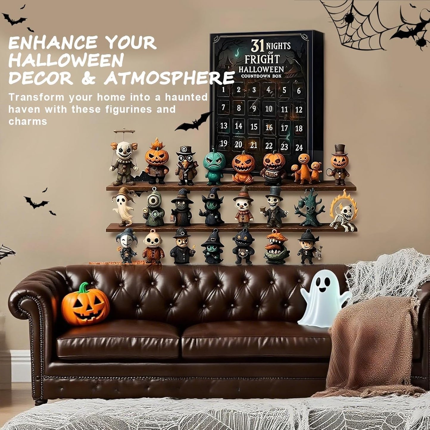 π₯π31 Nights of Fright β Halloween Countdown Box with Figurines