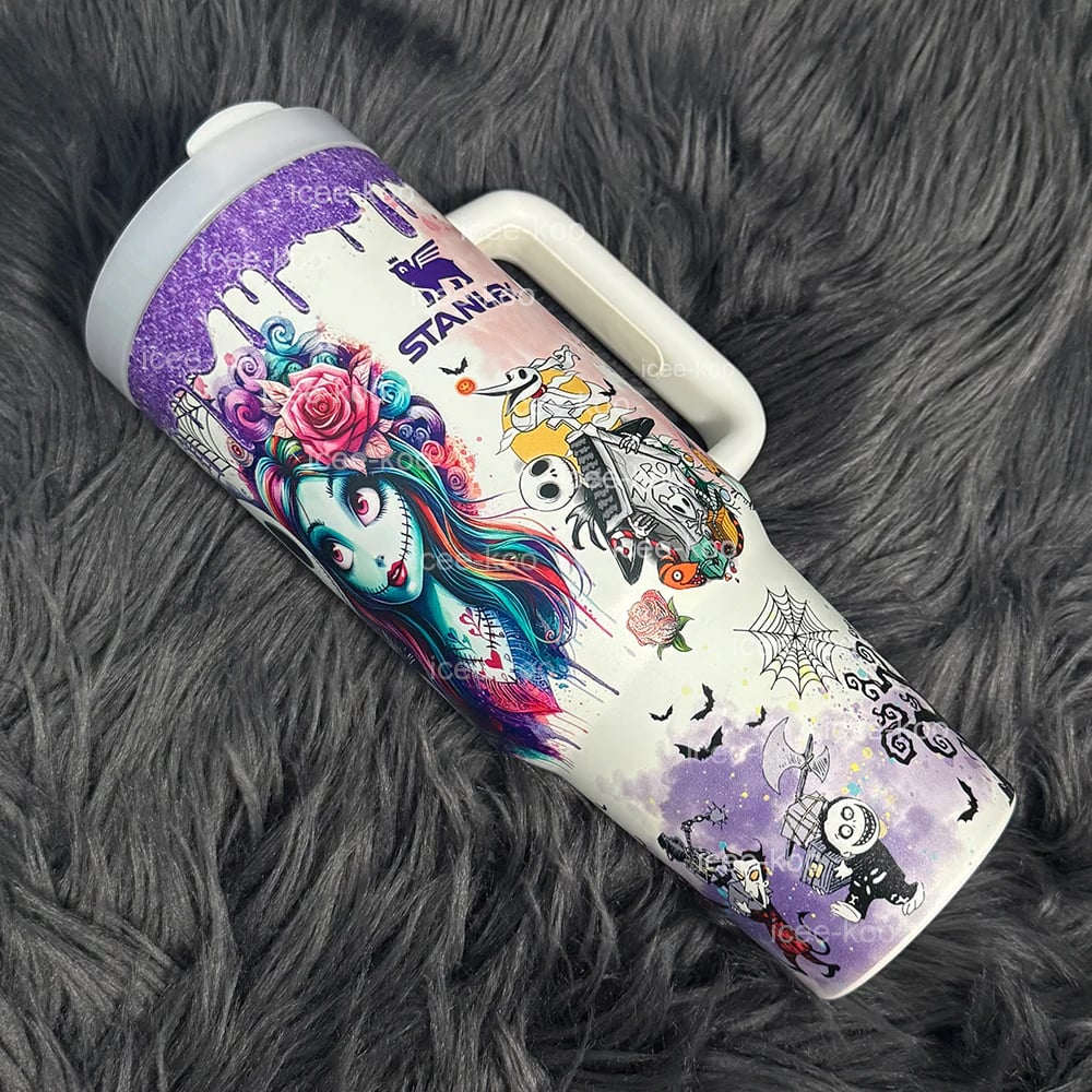 ๐ The Ultimate Halloween Gift: Sally x Jack Skellington 40oz Tumbler ๐โจ