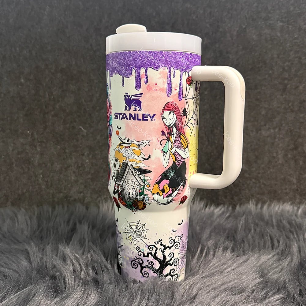 ๐ The Ultimate Halloween Gift: Sally x Jack Skellington 40oz Tumbler ๐โจ