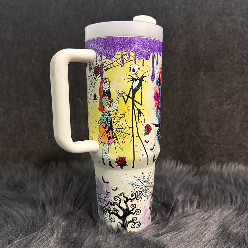 ๐ The Ultimate Halloween Gift: Sally x Jack Skellington 40oz Tumbler ๐โจ