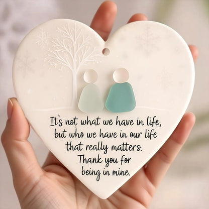 Heart-Shaped Sea Glass Friendship Decor🌊✨ Shaped by Nature & Crafted by Hand💝
